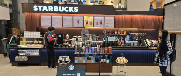 The counter, where the cash registers are