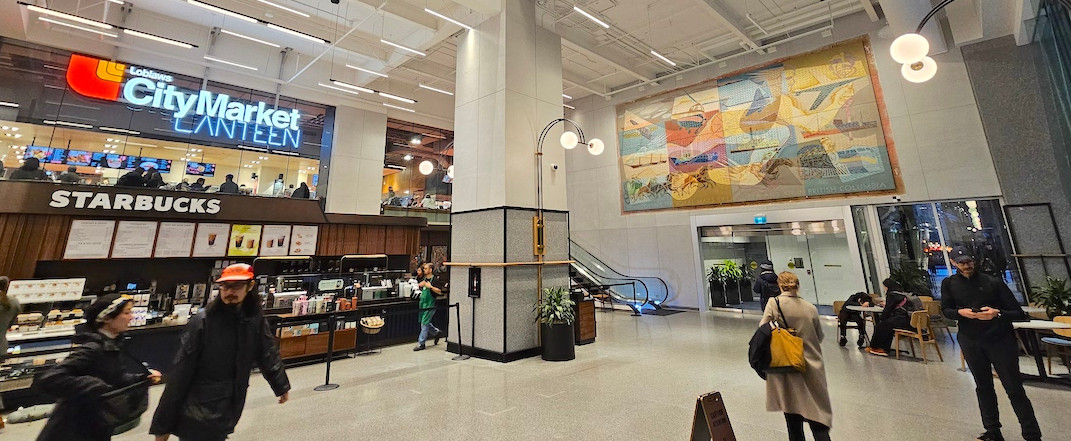 The post, near the pickup station, where Quasimodo told me not to talk to K.