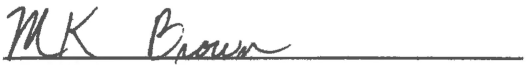Signature of Marian K. Brown